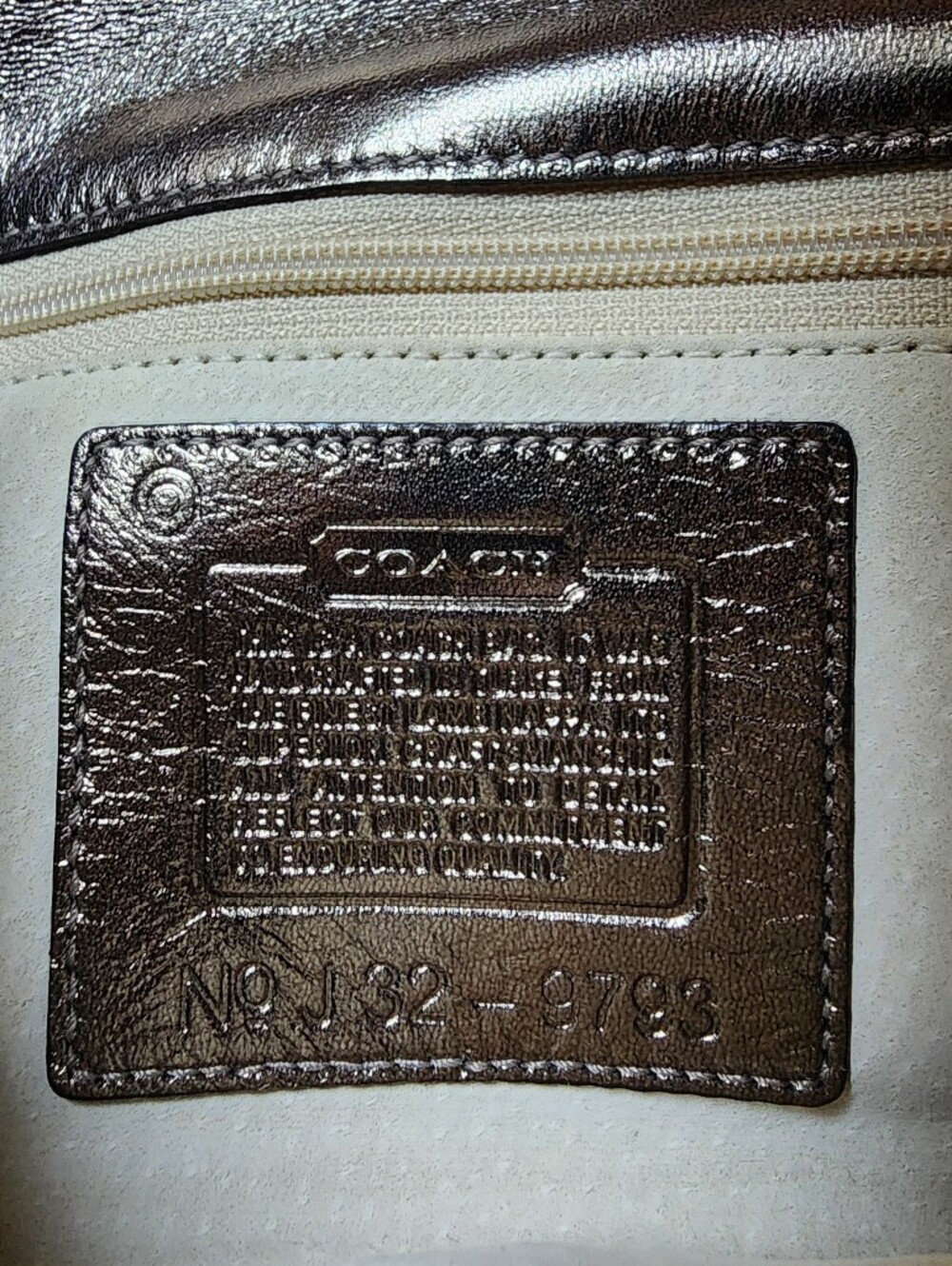 Coach Vintage Metallic Belted Clutch With Mirror, Lamba Nappa, EUC, 2003, 9793 - Picture 12 of 13